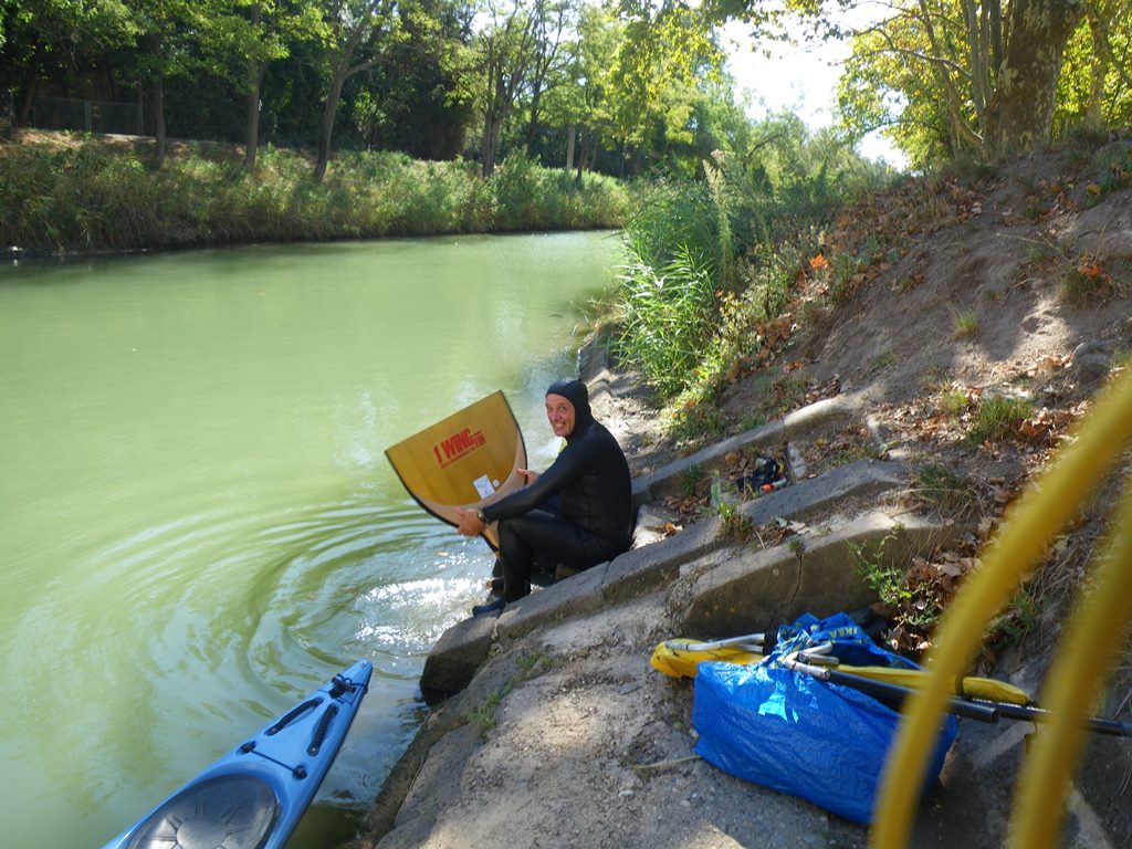 Swimmer on the canal