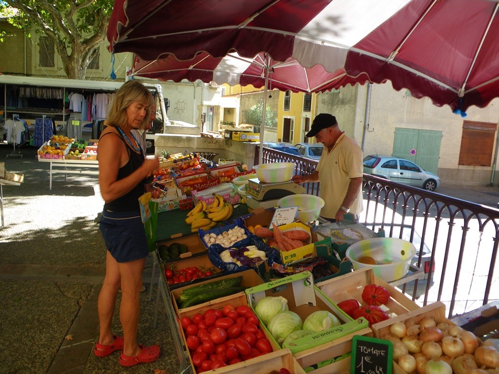 Shopping for fresh produce at open market