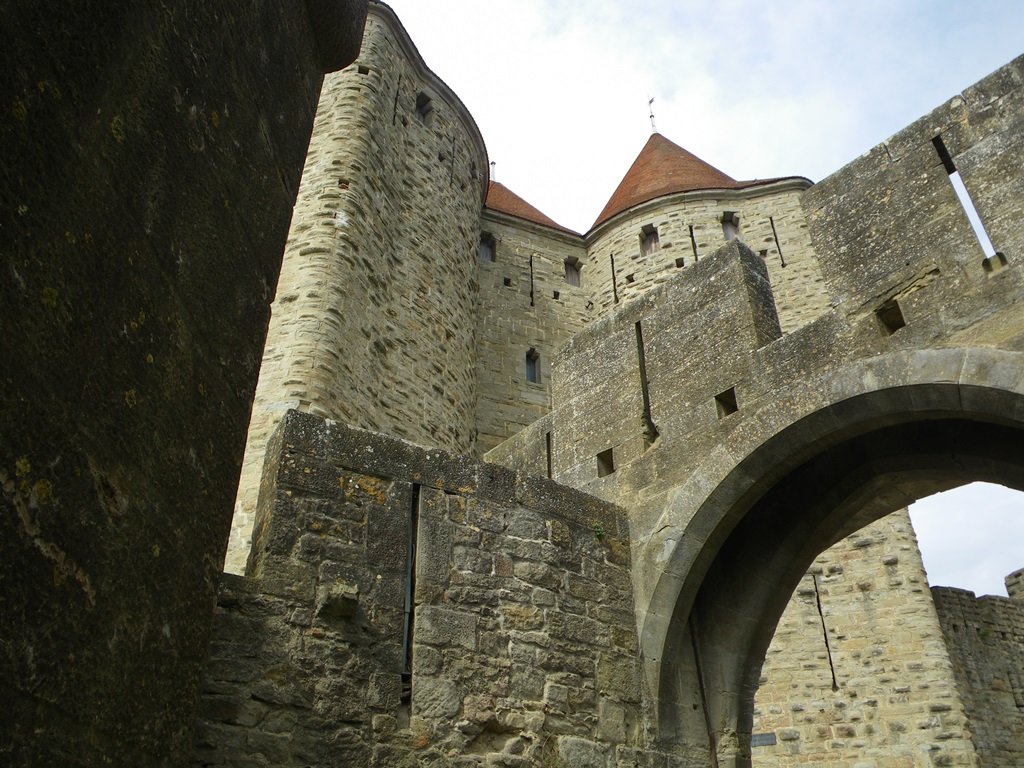 Entering the walled town Carcassonne