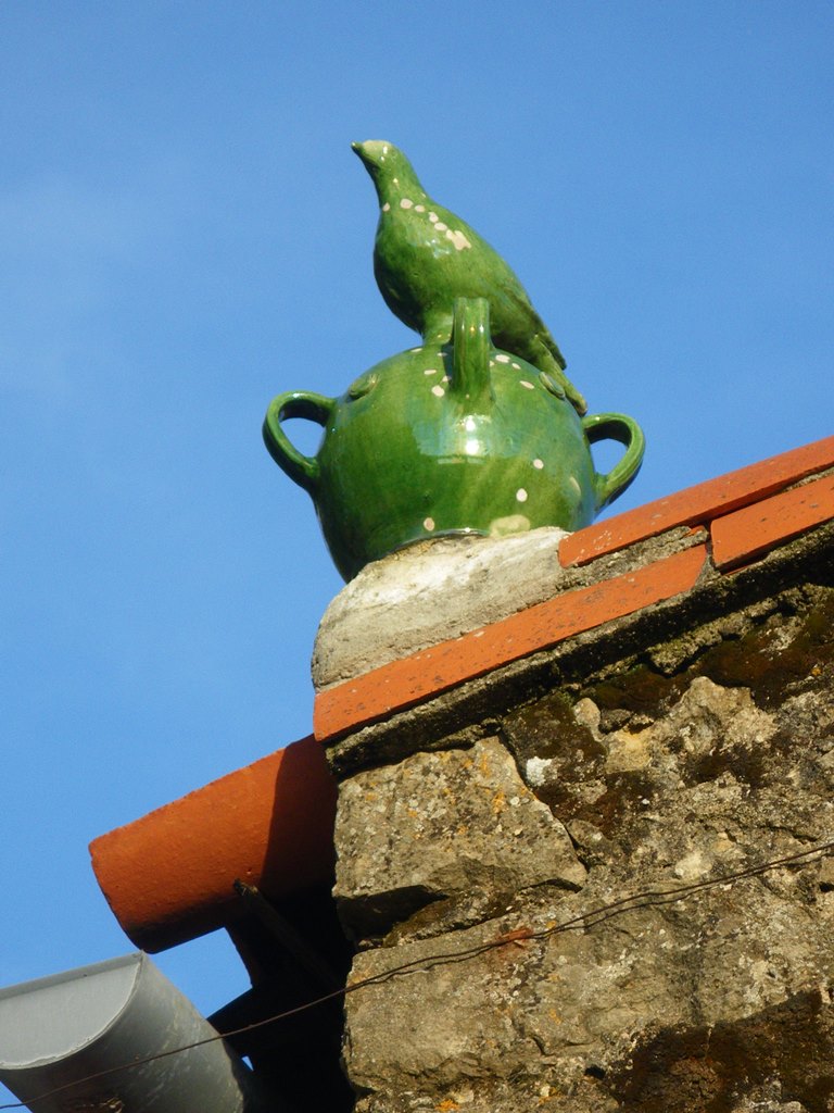 Rooftop sculpture at the Not pottery