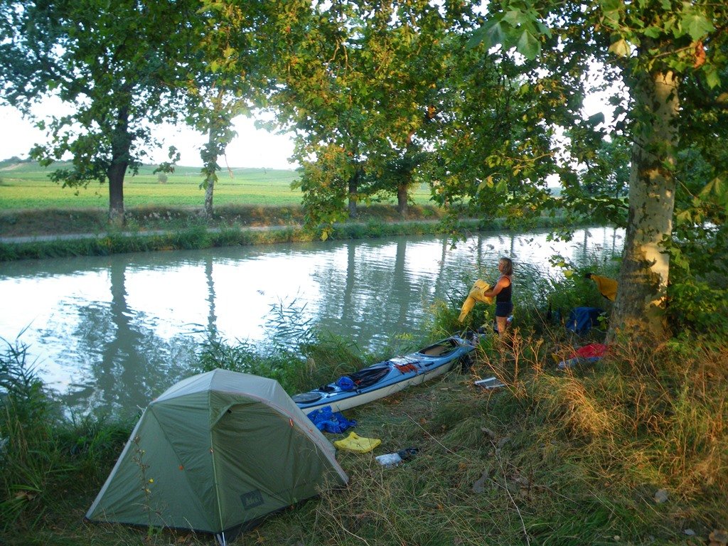 Camping on the canal bank