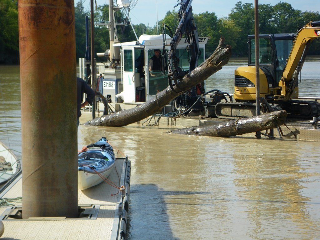 Disentangling log from floating ponteen, Portets